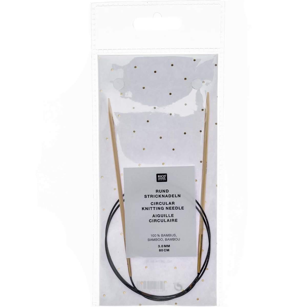 Rico Design Rundstricknadel Bambus 3,0mm 80cm