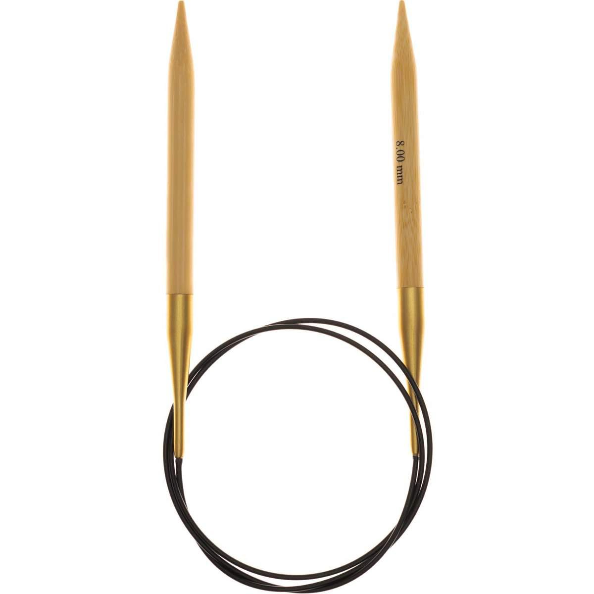 Rico Design Rundstricknadel Bambus 8,0mm, 80cm