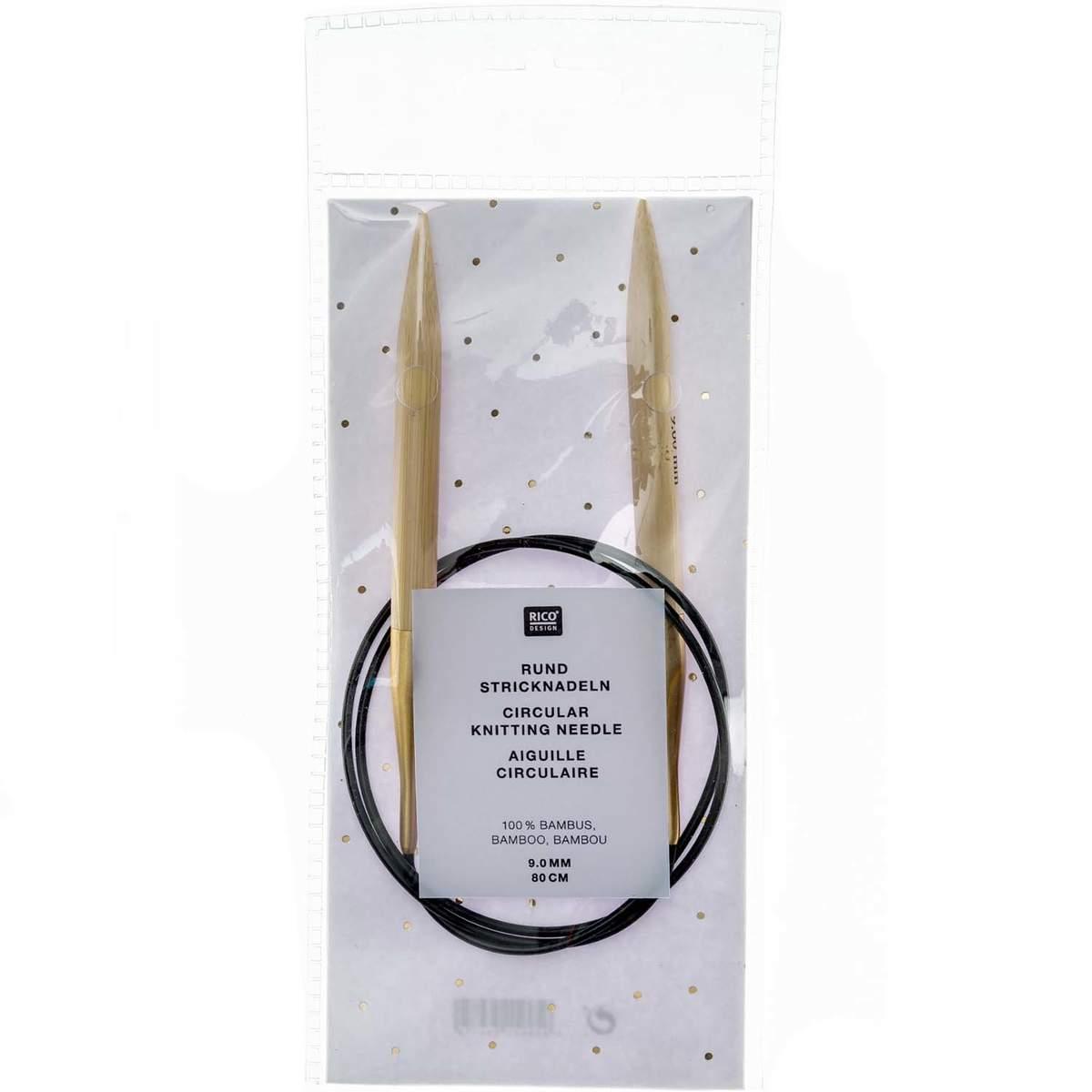 Rico Design Rundstricknadel Bambus 9,0mm 80cm