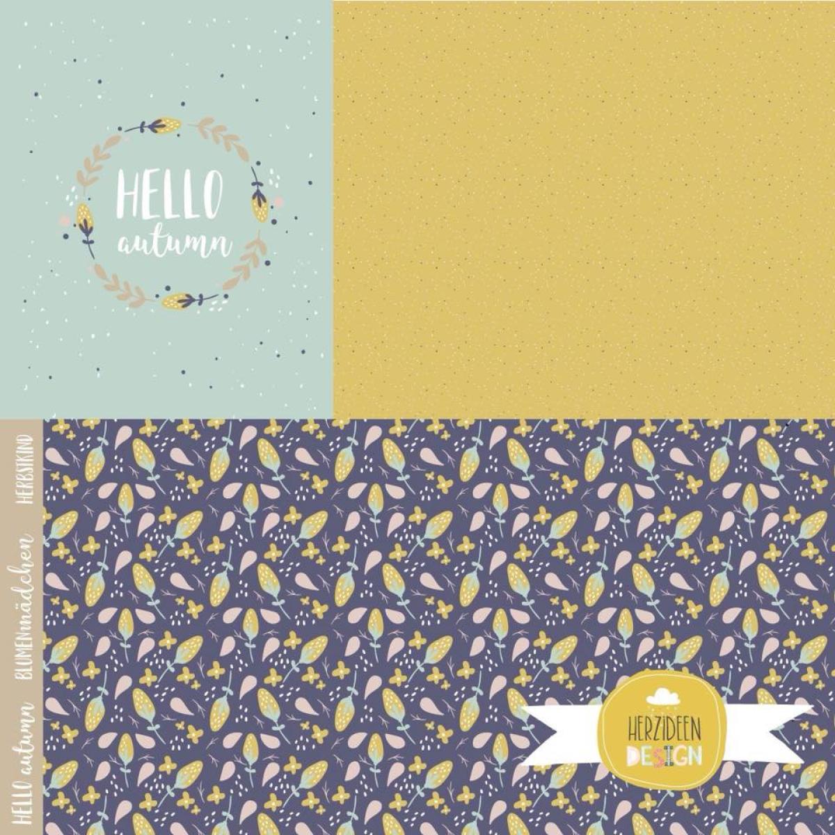 French Terry Panel "Hello Autumn" Herbststoff