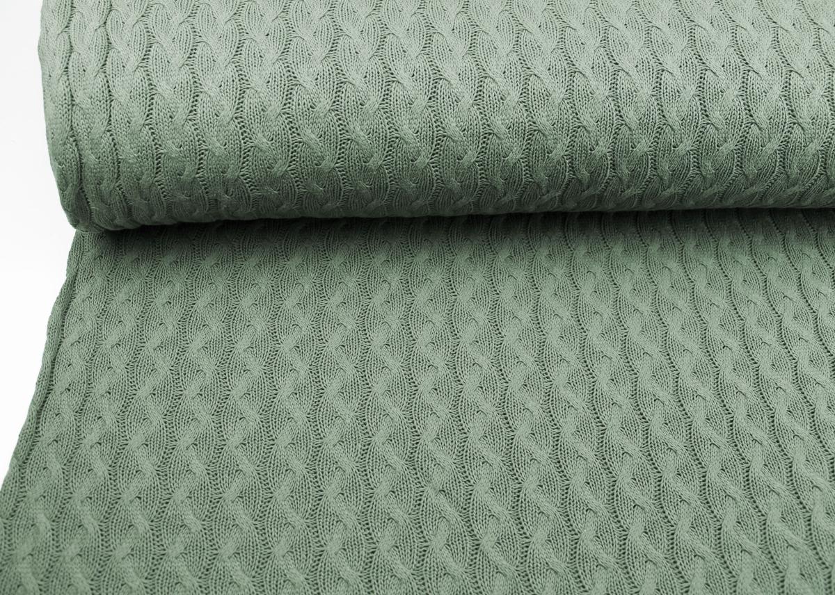 Zopfstrick oliv - Strickstoff