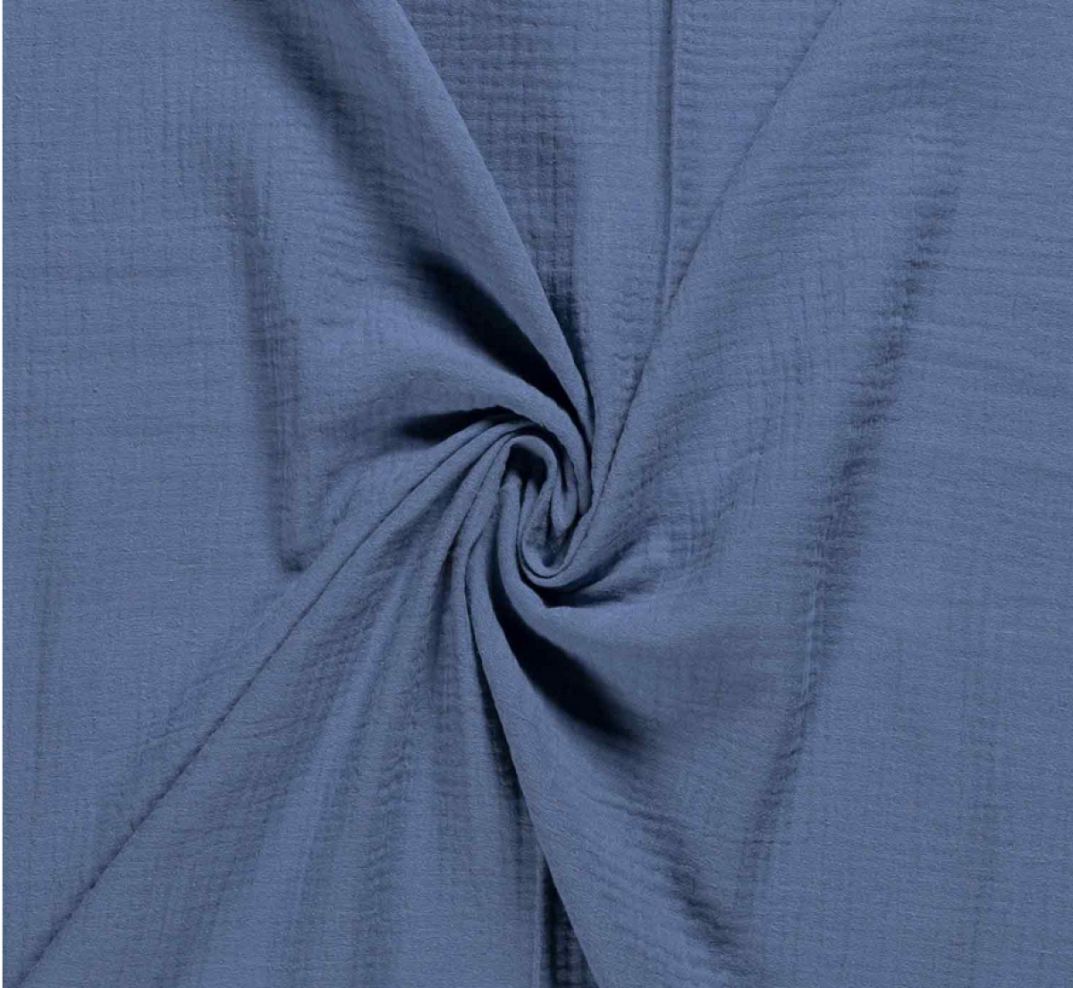 Musselin uni indigo blau