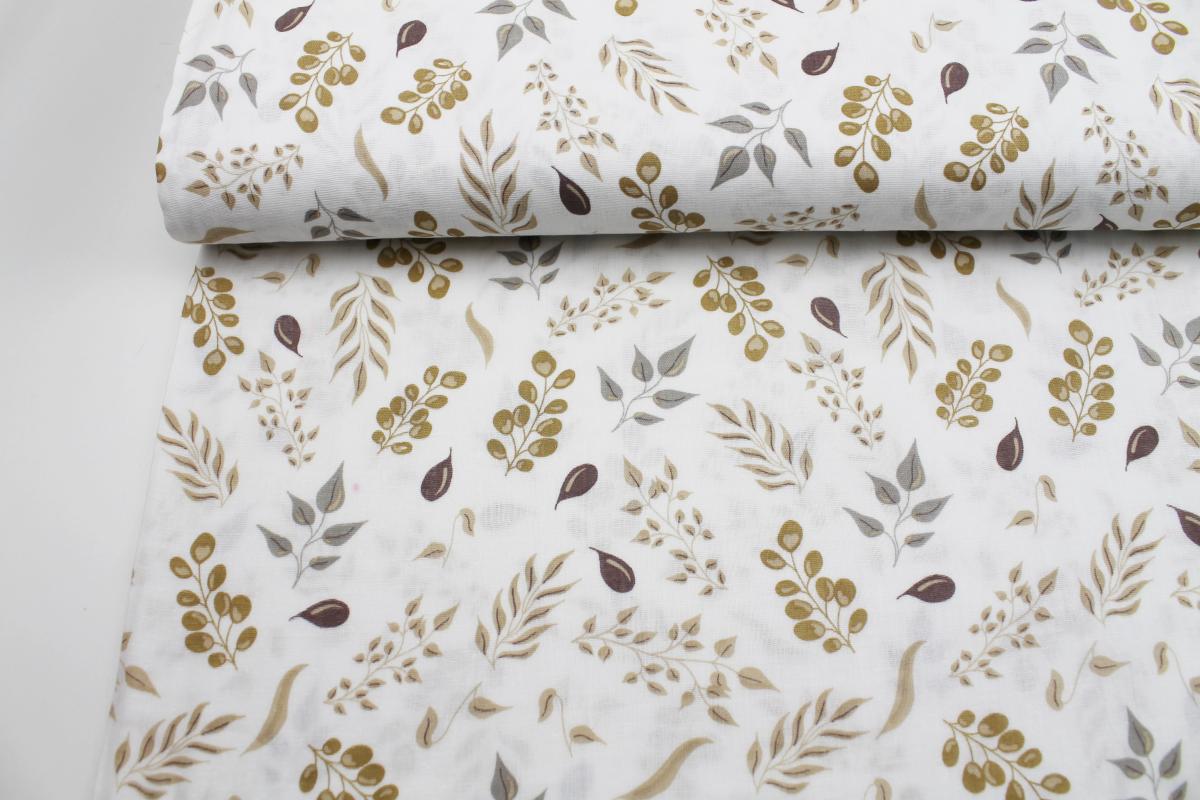 Musselin „Zweige" beige braun