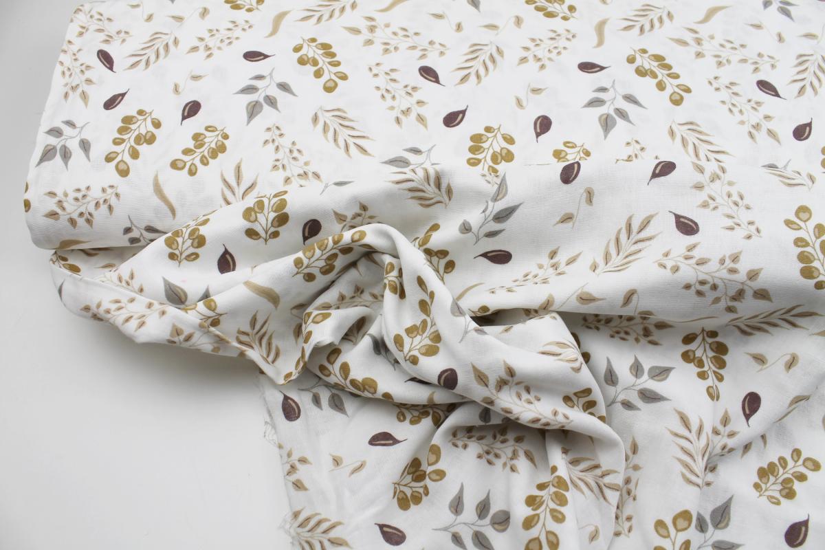 Musselin „Zweige" beige braun