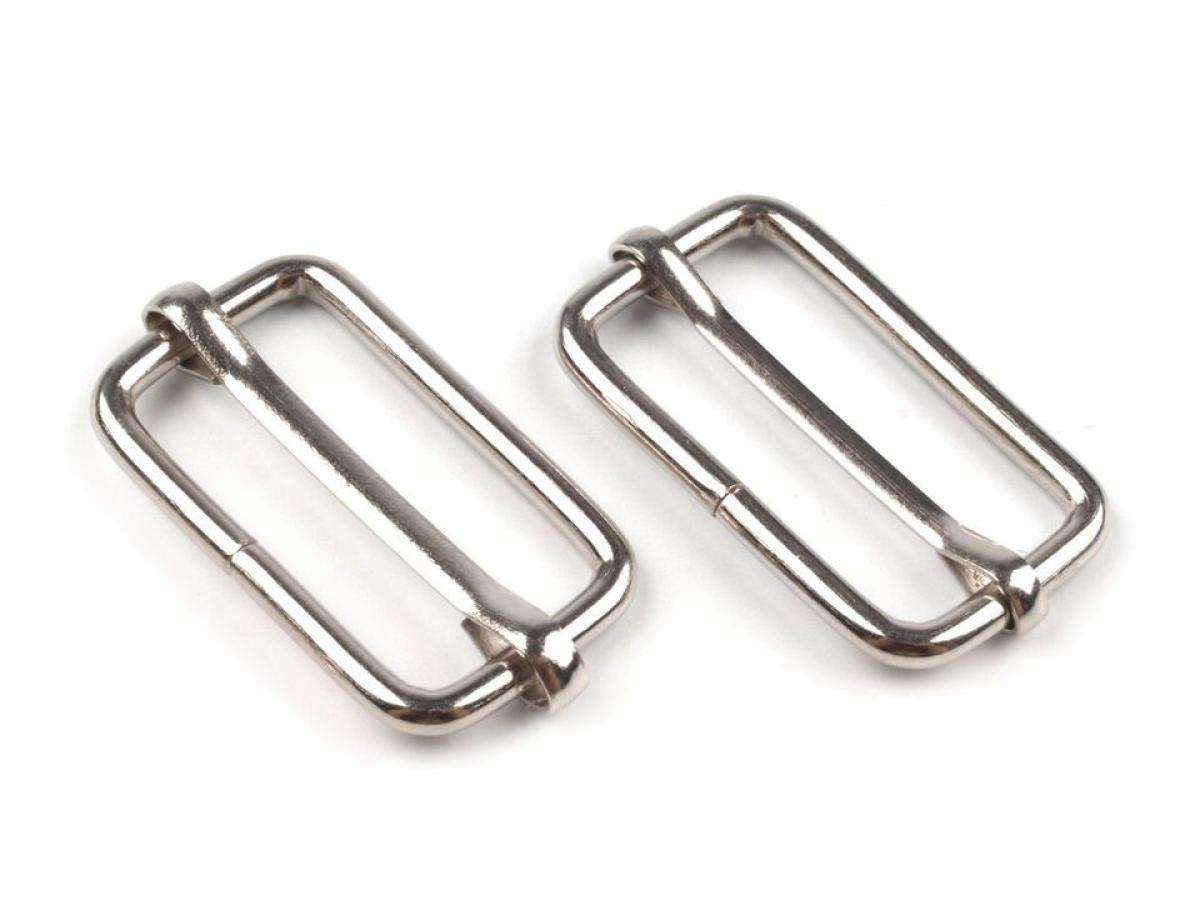 4x Schieber - Gurtversteller - silber - 33mm