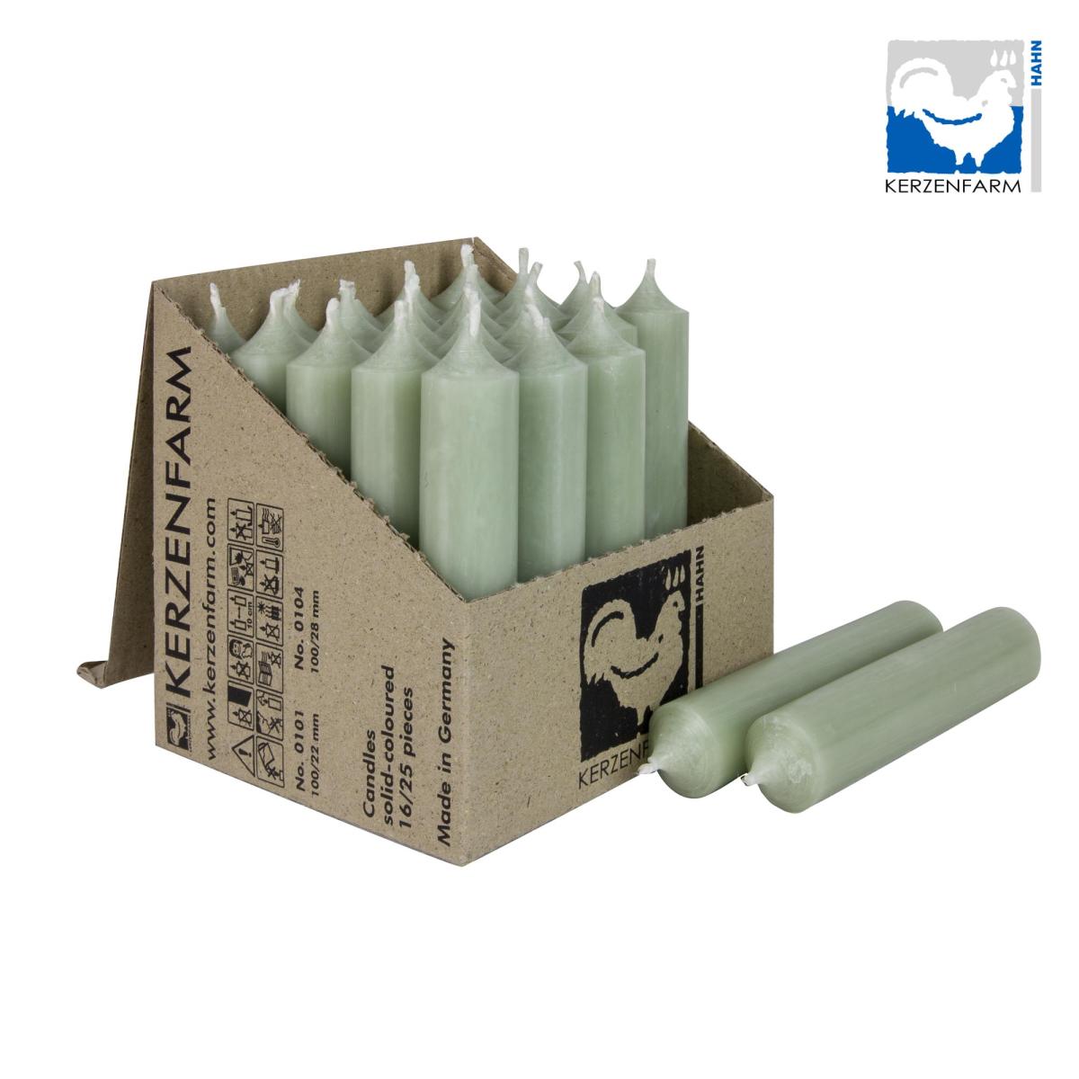 Stabkerze - salbei 10cm lang - 22mm Durchmesser