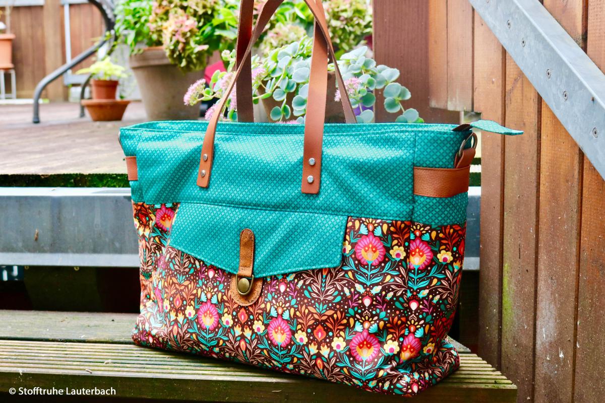 Canvas Blumen Nähbeispiel Tasche