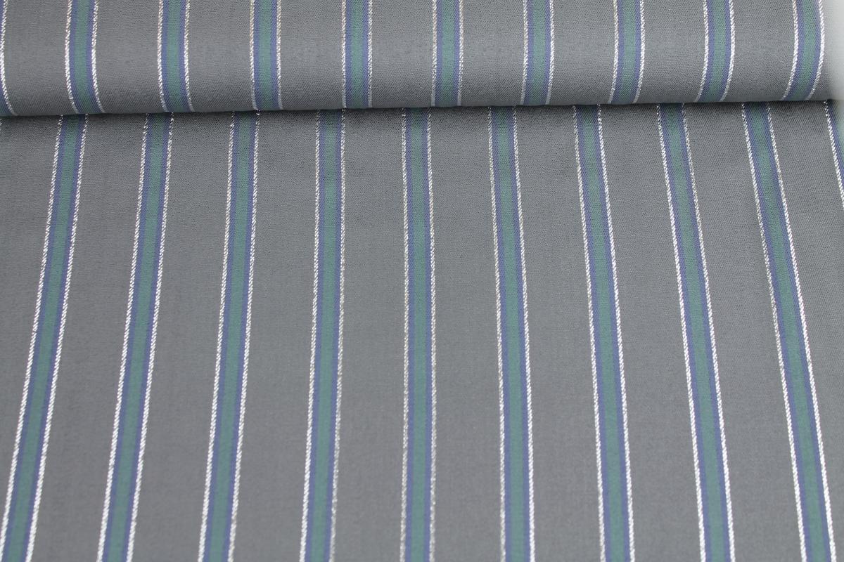 Viskose Metallic Stripes – grau