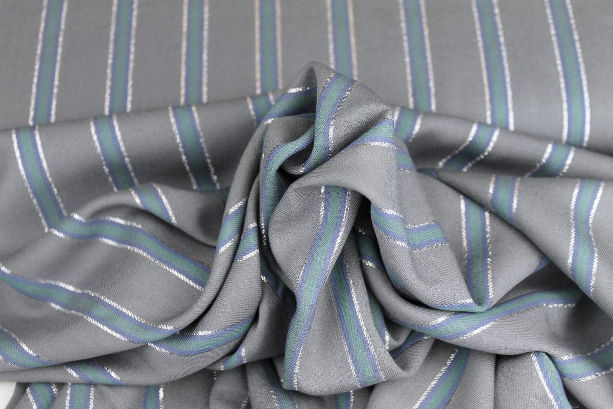 Viskose Metallic Stripes – grau