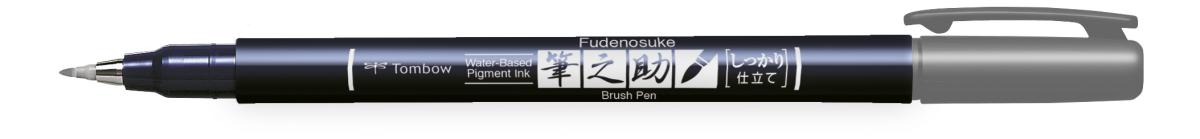 TOMBOW WS-BH49 Brush Pen Fudenosuke grau