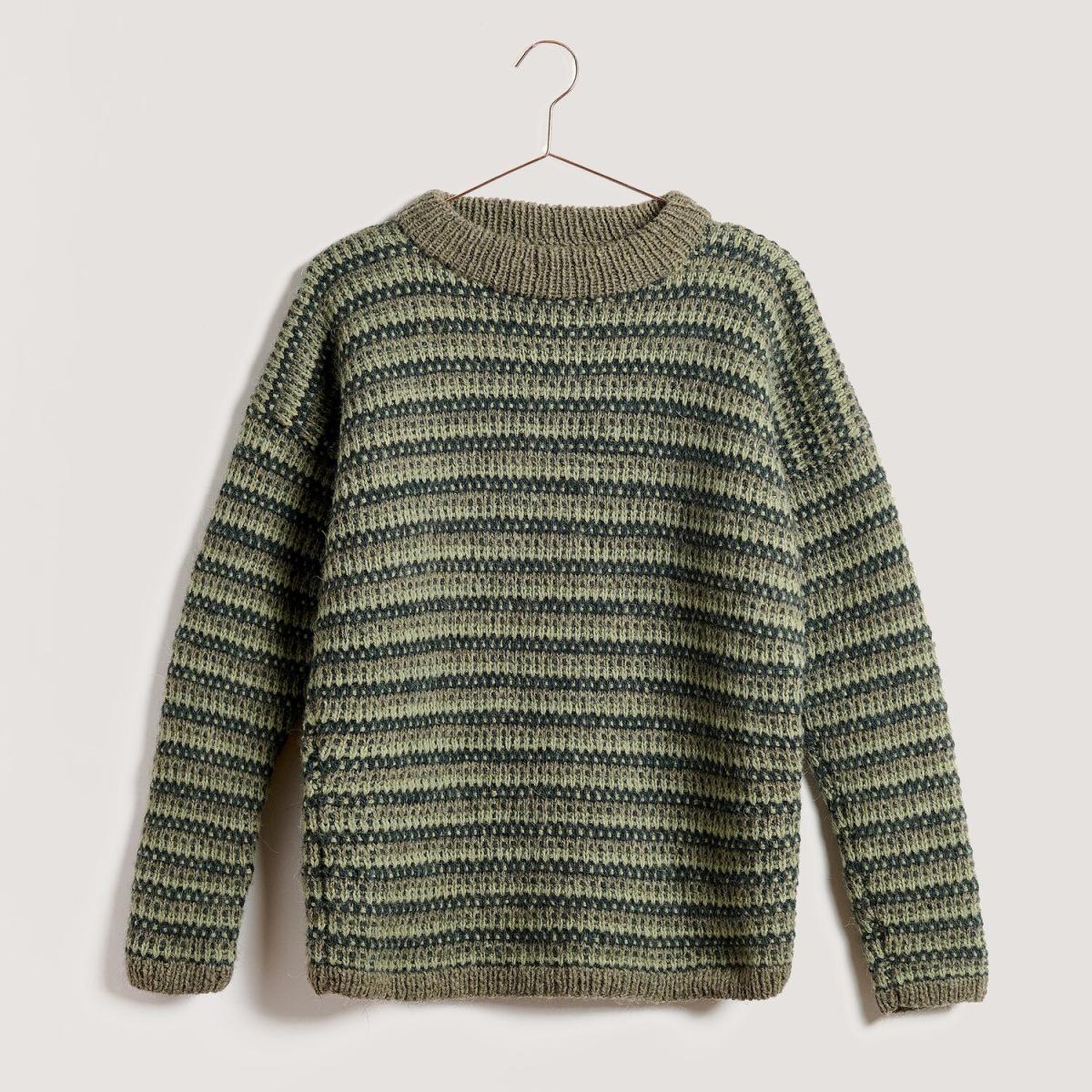 Rico Design Soft Alpaca in Salbei 023 gestreifter Pullover