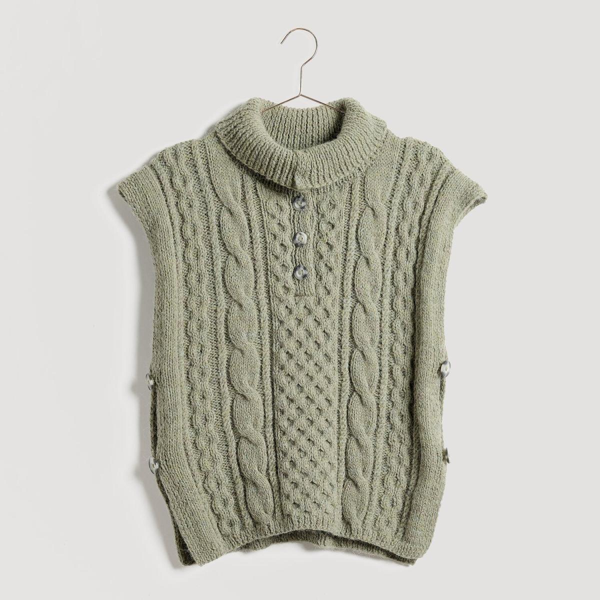 Rico Design Soft Alpaca in Salbei 023 – Pullunder mit Zopfmuster