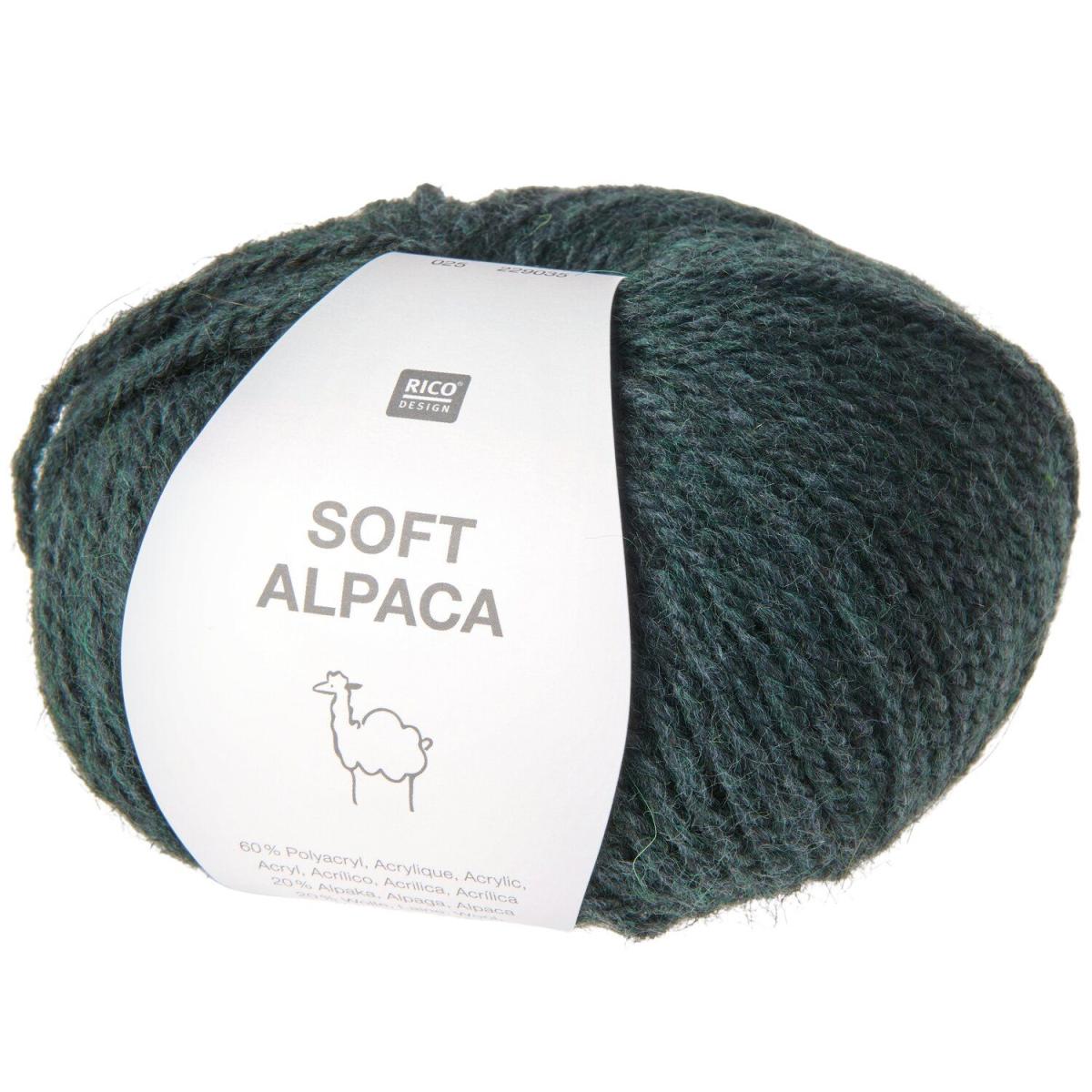 Rico Design Soft Alpaca Wolle Petrol 025 Garnstruktur