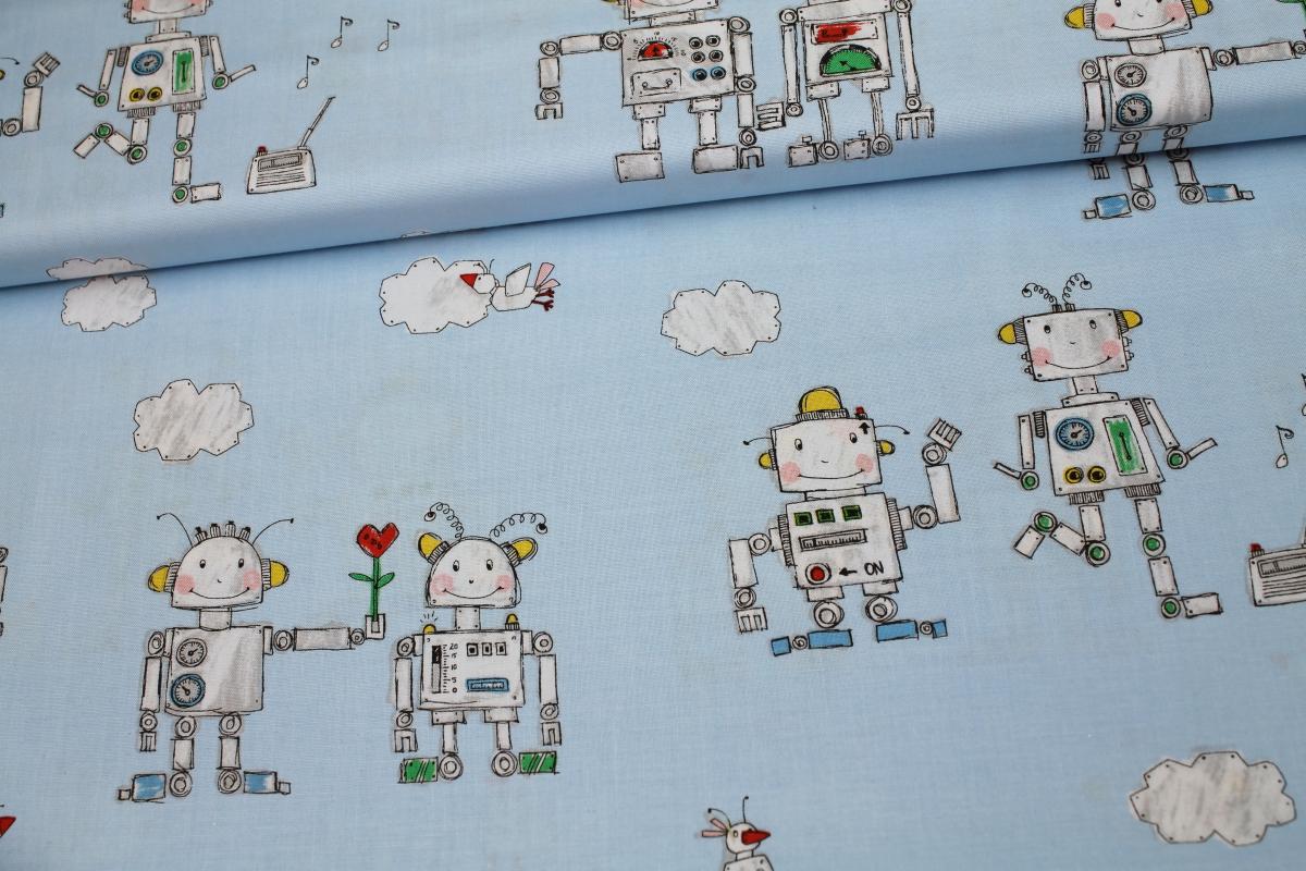 Patchwork "You turn me on" - Michael Miller Roboter
