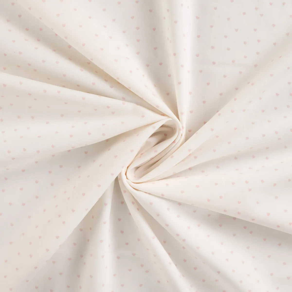 Baumwoll Popeline weiß rosa Herzen Stoff