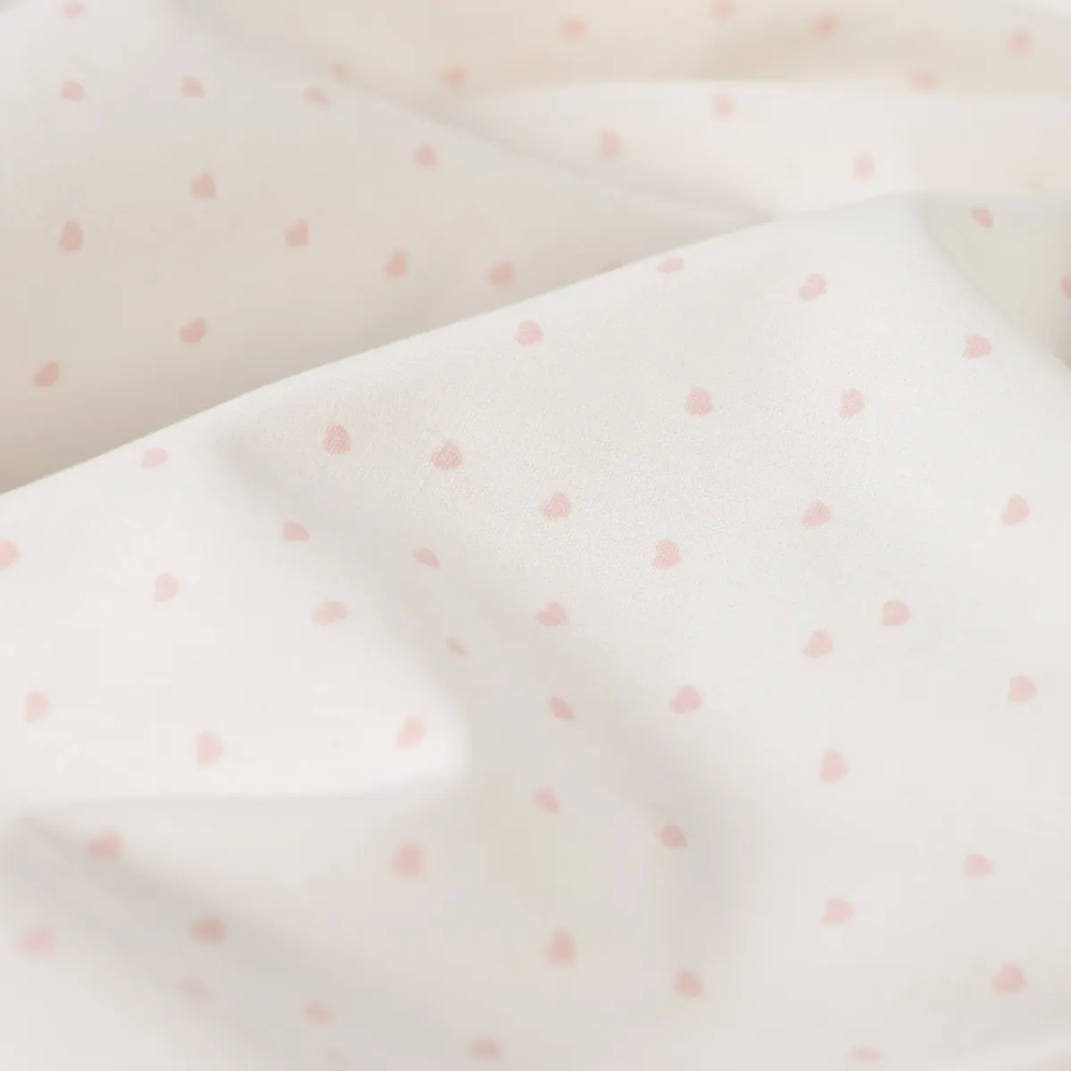 Popeline Stoff Herzen rosa weiß Meterware