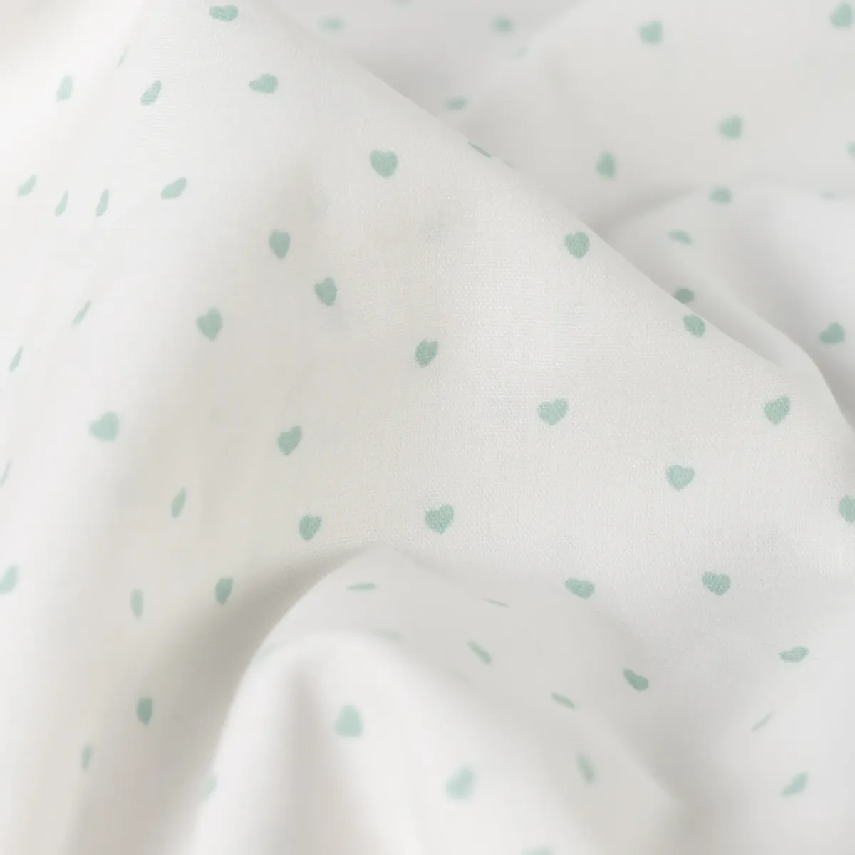 Popeline Stoff Herzen rosa weiß Meterware