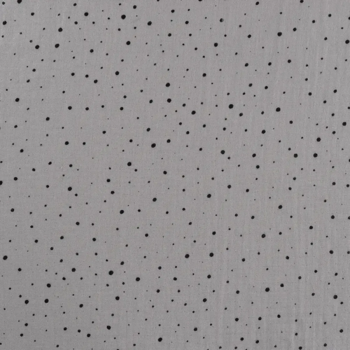 Musselin hellgrau mit schwarzen Punkten