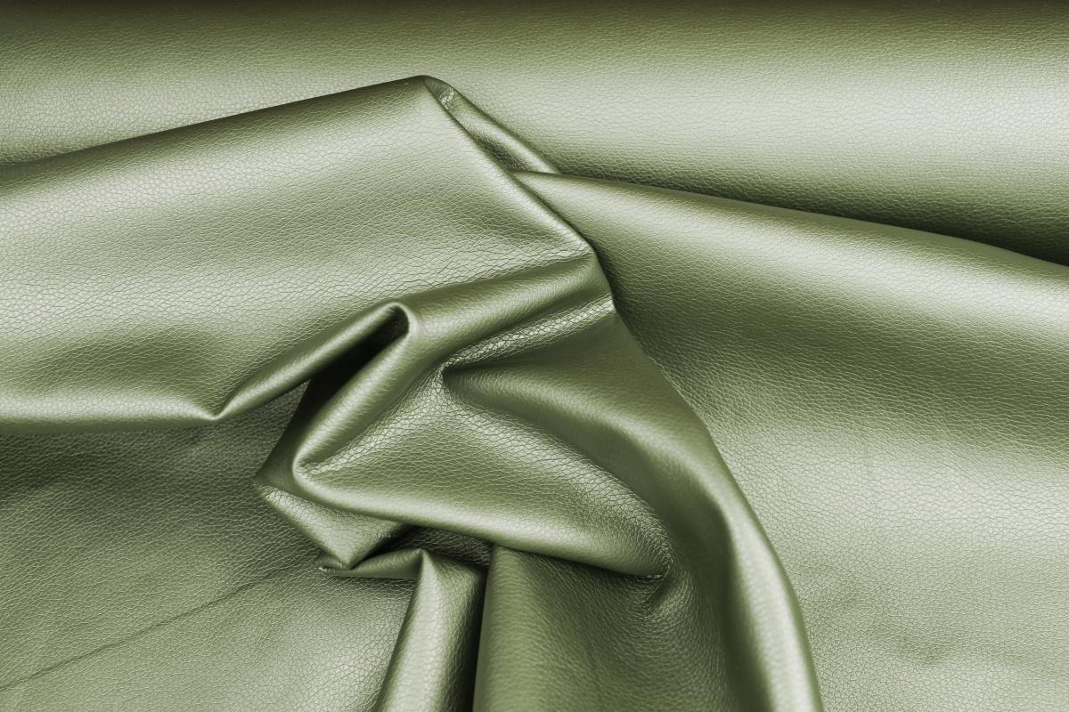 Kunstleder metallic - oliv
