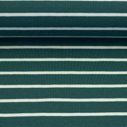 Baumwolljersey ISA petrol gestreift von Swafing – elastischer Jersey Stoff Meterware