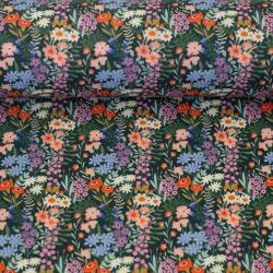 Canvasstoff Wildblumen dunkelgrün aus der Kollektion Secrets of Summer von Swafing
