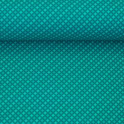 Canvasstoff mit geometrischem Muster in Türkis aus der Kollektion Secrets of Summer von Swafing