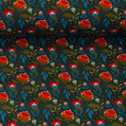 Canvasstoff mit Blumenmuster aus Secrets of Summer von Swafing