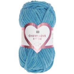 Rico Chenillove Chenillegarn neon blau