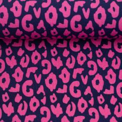Designer Baumwolljersey mit Leo Print in BLau Pink von Swafing  -Jersey Stoff zum Nähen