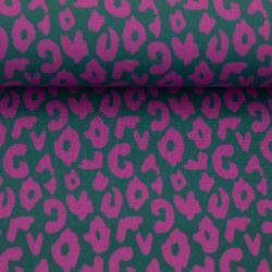 Designer Baumwolljersey mit Leo Print in Petrol Rosa von Swafing – Jersey Stoff zum Nähen