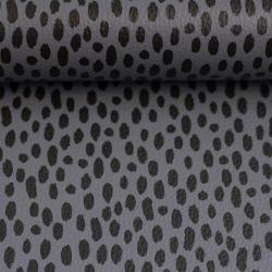 Kunstleder Brush Wild Grau Schwarz by Cherry Picking
