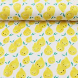 Gerippter Jersey mit kleinen Birnen in der Detailansicht