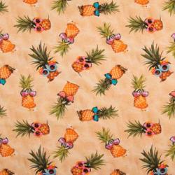 Jersey Sandstrand mit Ananas und Sonnenbrillen – Digitaldruck
