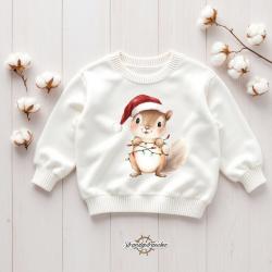 Buegelbild Eichhörnchen mit Lichterkette