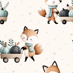 Fuchs mit Kürbis - Bio Jersey / Bio French Terry