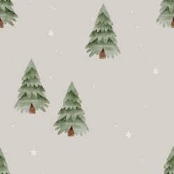 Wintertannen taupe – winterlicher Bio Stoff | Strandgutraeuber