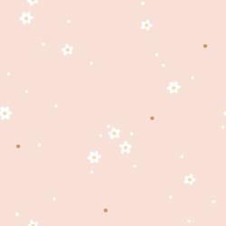 Tiny Flowers rosa  Bio Jersey und Bio French Terry mit kleinen weißen Blüten