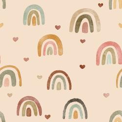 Regenbogen apricot - Bio Jersey / Bio French Terry - Vorbestellung!!!