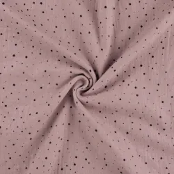 Musselin drapiert Schimmer rosa mit schwarzen Punkten