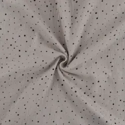 Musselin drapiert Schimmer sand mit schwarzen Punkten