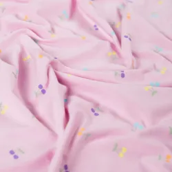 Stoff Jersey mit Kirschen rosa drapiert