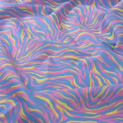 Baumwoll Voile mit Zebra Muster in Flieder und Rosa