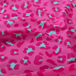 Baumwoll Voile mit Leo Muster in Pink und Mint